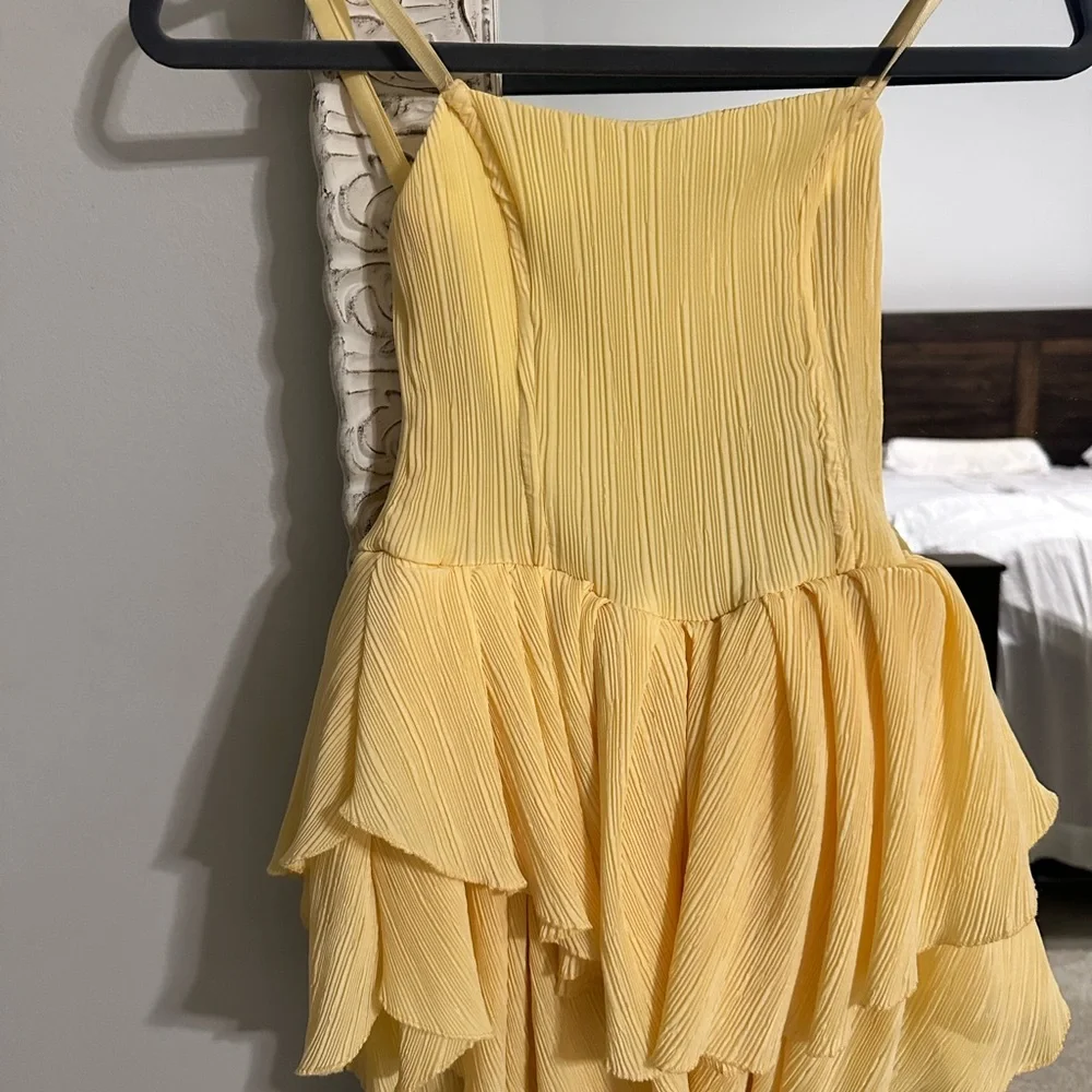 OW Collection Yellow Ruffle Dress - Picture 2 of 3